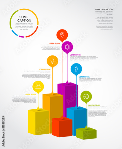 Vector multipurpose Infographic template with droplets and columns