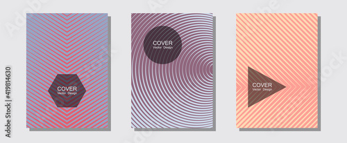 Halftone flat patterns abstract vector set.