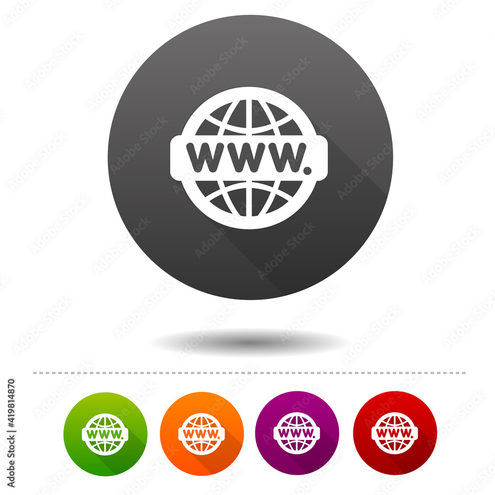 Word wide web icon. WWW symbol sign. Web Button. Word wide web icon. WWW symbol sign. Web Button.