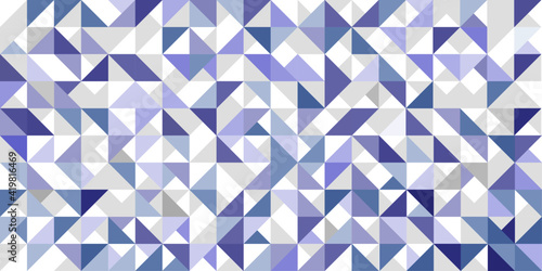 Abstract geometric background vector. Blue and grey triangles pattern. Seamless trendy halftone design. Abstractive vector design