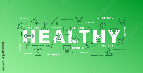 Sports infographic template. Vector set of sport tools and equipment, balls, active healthy lifestyle. Fitness and gym symbols for web, print. Sport activities background.Flat linear pictogram concept