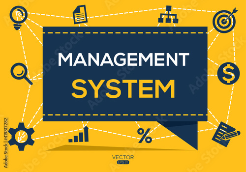 Creative (management system) Banner Word with Icon ,Vector illustration.