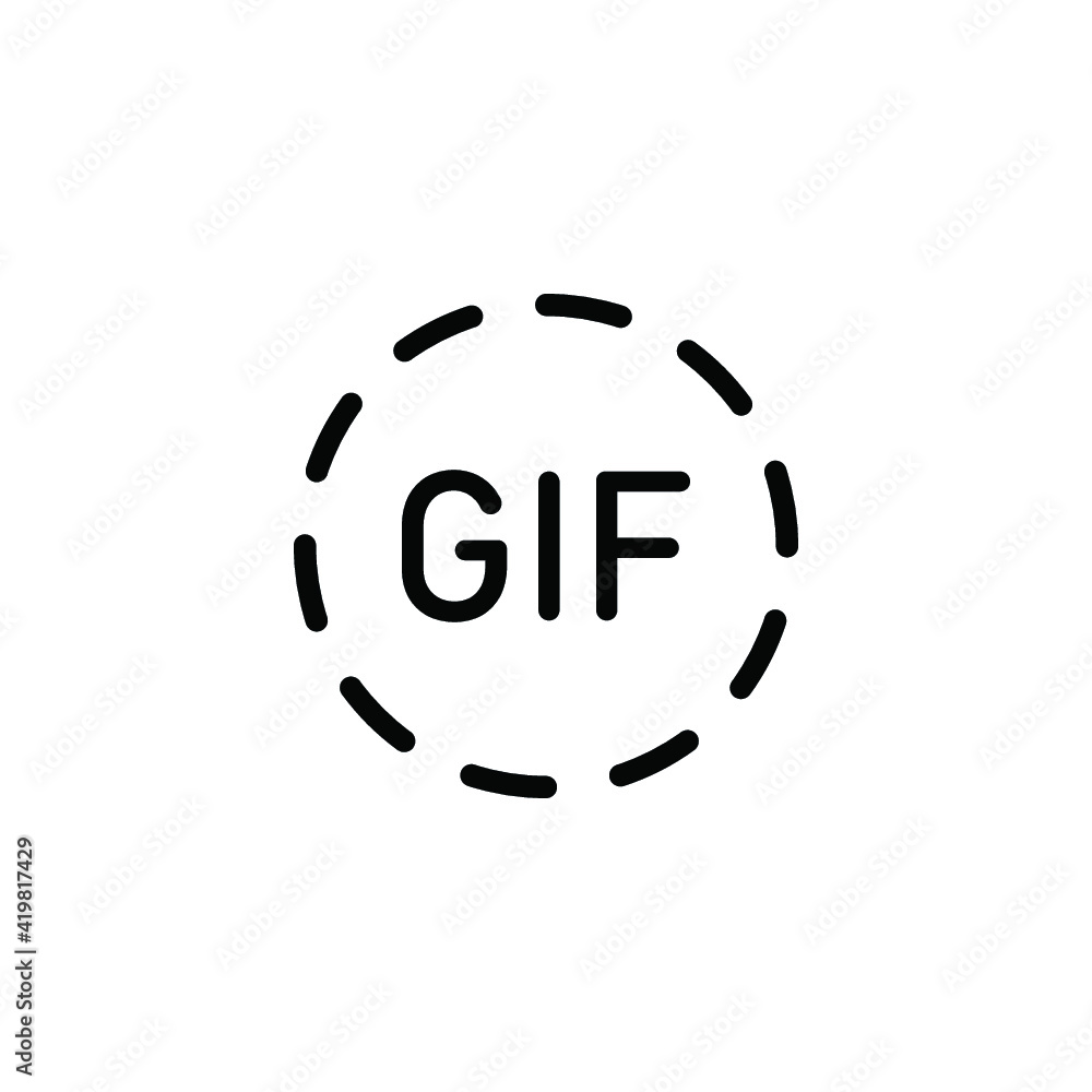 Gif icon black - simple illustration Gif icon black - simple illustration