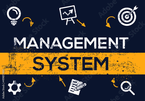Creative (management system) Banner Word with Icon ,Vector illustration.