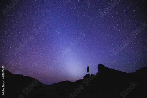 Oahu night starry milky way, Hawaii