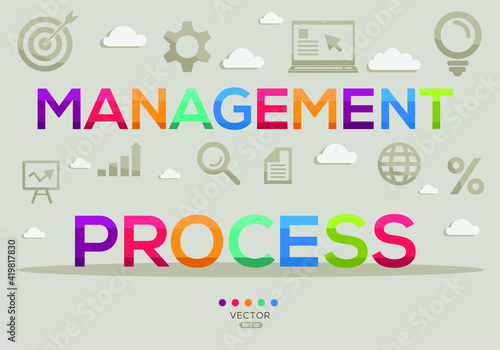 Creative (management process) Banner Word with Icon ,Vector illustration.
