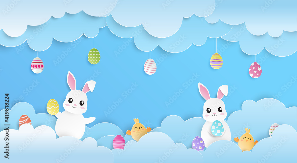 easter bunny and eggs easter bunny and eggs