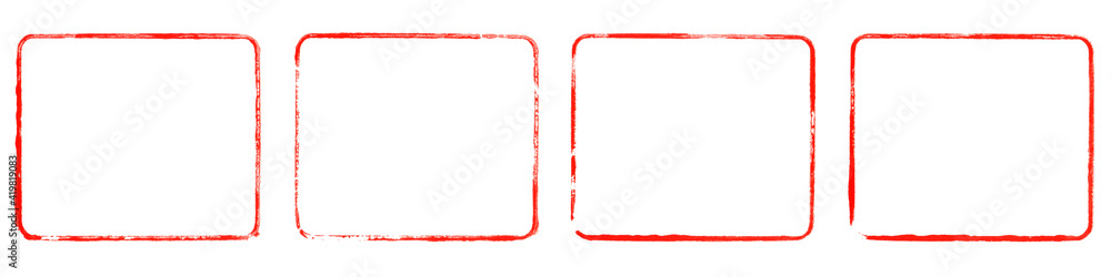 4 rote gestempelte grunge Rahmen 4 rote gestempelte grunge Rahmen