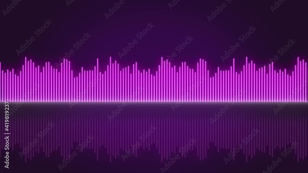 Audio waveform equalizer on dark background loop animation. Music or sound levels. abstract motion live wallpaper. gradient spectrum bar graph. Glowing And Pulsing looped stock 4k footage Audio waveform equalizer on dark background loop animation. Music or sound levels. abstract motion live wallpaper. gradient spectrum bar graph. Glowing And Pulsing looped stock 4k footage