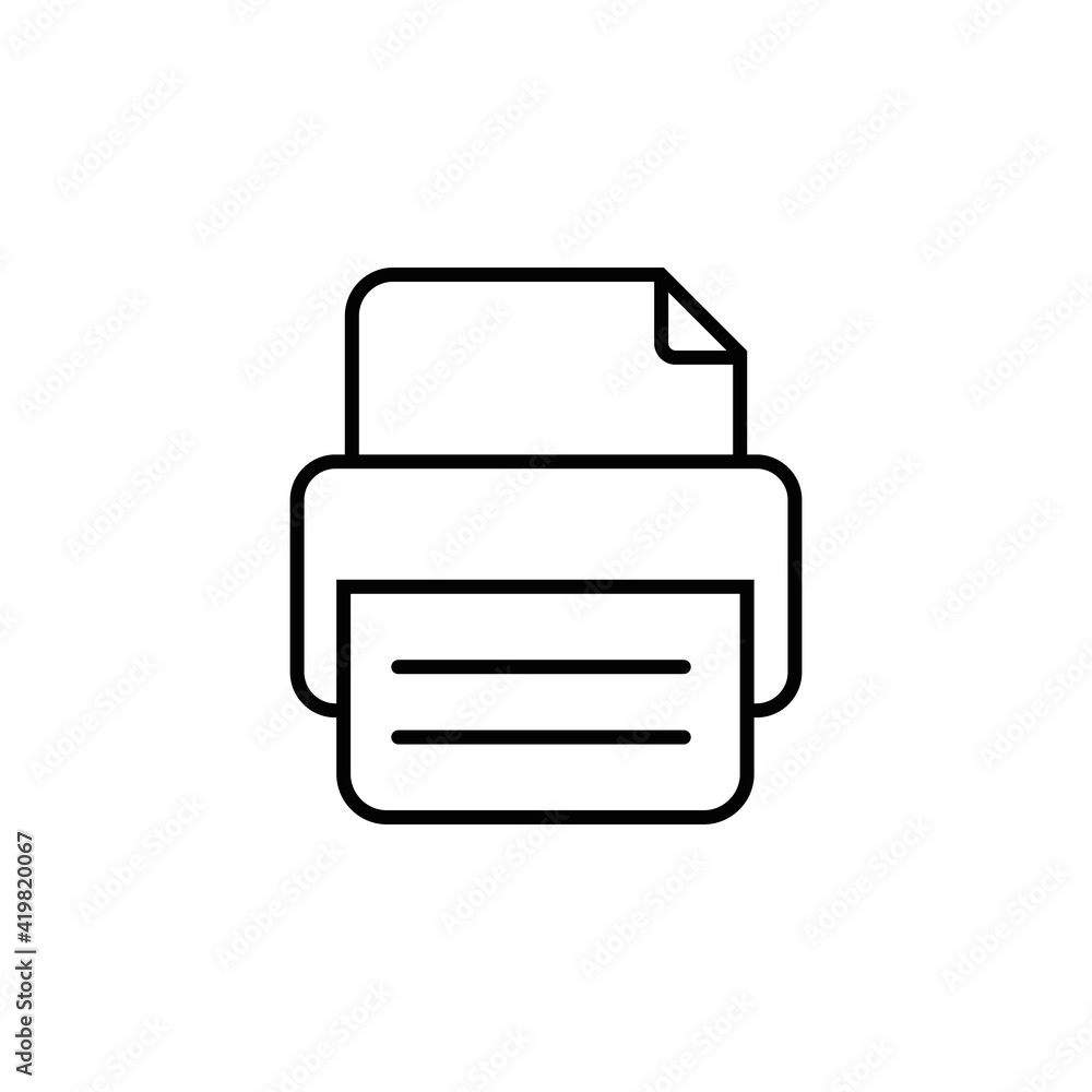 Printer Icon Design Template. Line Art Style Printer Icon Design Template. Line Art Style