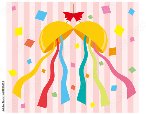 くす玉のベクターイラスト　　