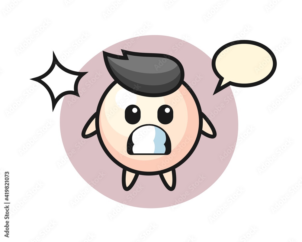 Pearl character cartoon with shocked gesture Pearl character cartoon with shocked gesture