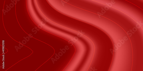 Closed red curtain stage background spotlight beam illuminated. Theatrical drapes. Vector illustration