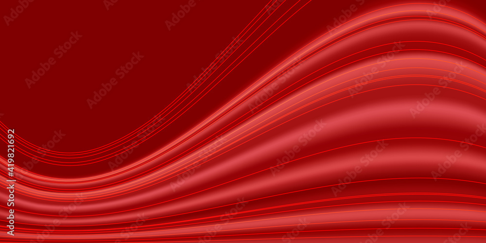 Vector abstract red wavy background. Curve flow motion. Red vector Template Abstract background with curves lines and shadow. For flyer, brochure, booklet and websites design Vector abstract red wavy background. Curve flow motion. Red vector Template Abstract background with curves lines and shadow. For flyer, brochure, booklet and websites design