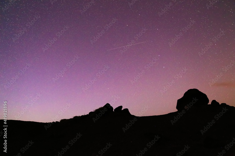 Oahu night starry milky way, Hawaii