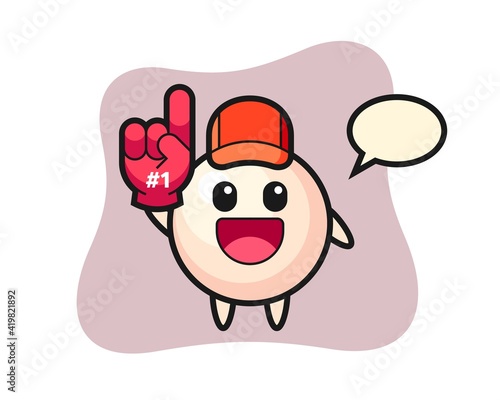 Pearl illustration cartoon with number 1 fans glove
