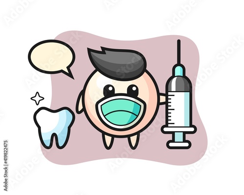 Mascot character of pearl as a dentist