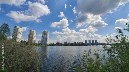 clouds over lake