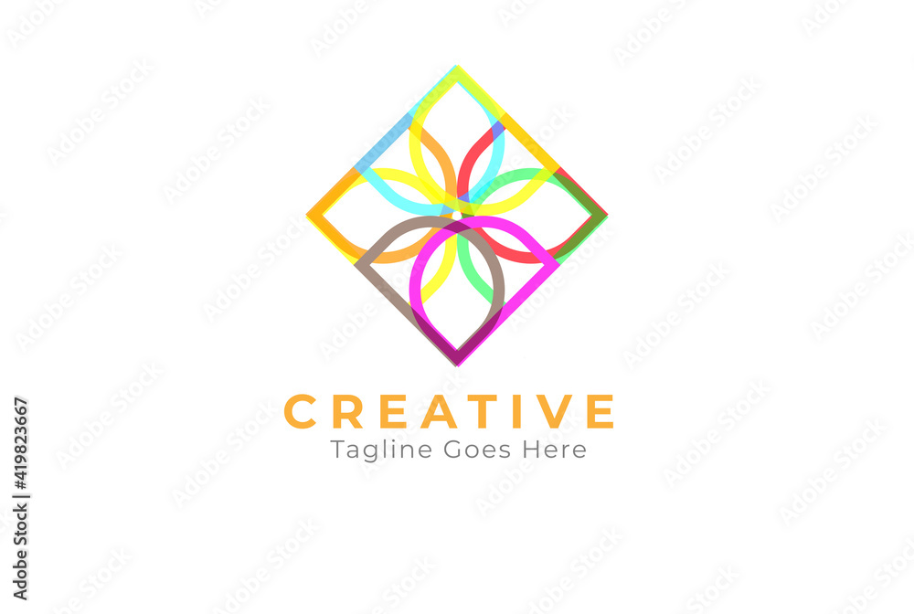 Letter D Ambigram logo, full colour Flower Square from letter D combination, usable for young creative brand and business logos, Flat design logo template,vector illustration Letter D Ambigram logo, full colour Flower Square from letter D combination, usable for young creative brand and business logos, Flat design logo template,vector illustration