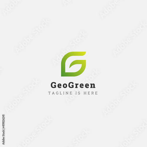 Logo Letter G Leaf, Concept Letter G and Icon Green Leaf.
