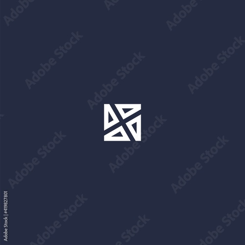 letter x logo with box shape