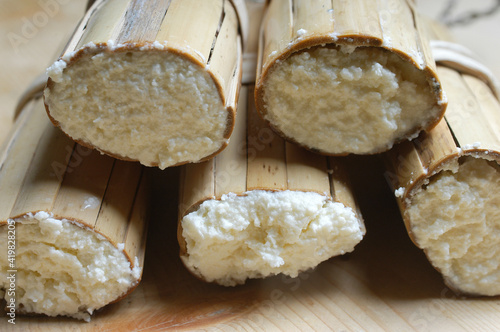 Ricotta siciliana is a ricotta cheese typical of Sicily region wrapped in wooden bundles
