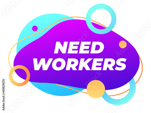 Banner Join our team. Search for employees. Vacancy, agitation for work. Loudspeaker with text. Hiring an employee. Advertising offers, announcements on social networks