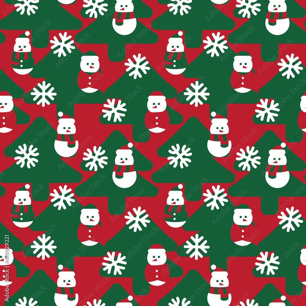 Christmas Snowman seamless pattern design
