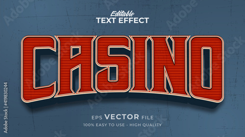 Editable text style effect - Casino Retro text style theme