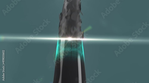 Hair care, Animation Nourish hair action of shampoo or serum. Concept Repair damaged hair. 3d rendering.