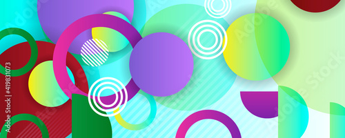Abstract colorful geometric composition - multicolored circle background
