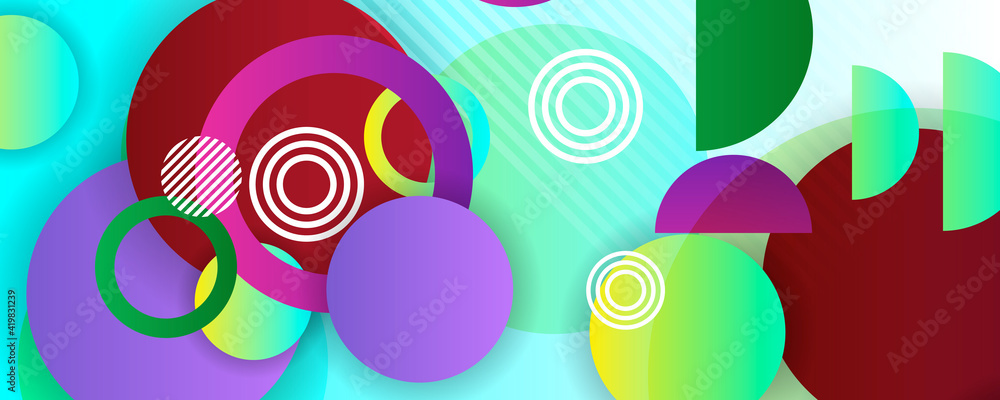 Naklejka premium Abstract colorful geometric composition - multicolored circle background