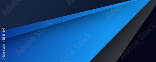 abstract metallic blue black frame design innovation concept layout background for wide banner © Roisa