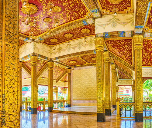 Panorama of Royal Pavilion interior, Bangkok, Thailand photo