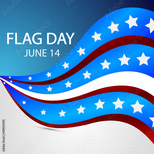 Wave of the american flag by july 14, vector art illustration.