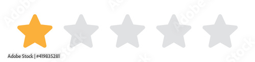 One yellow stars ratings vector icon