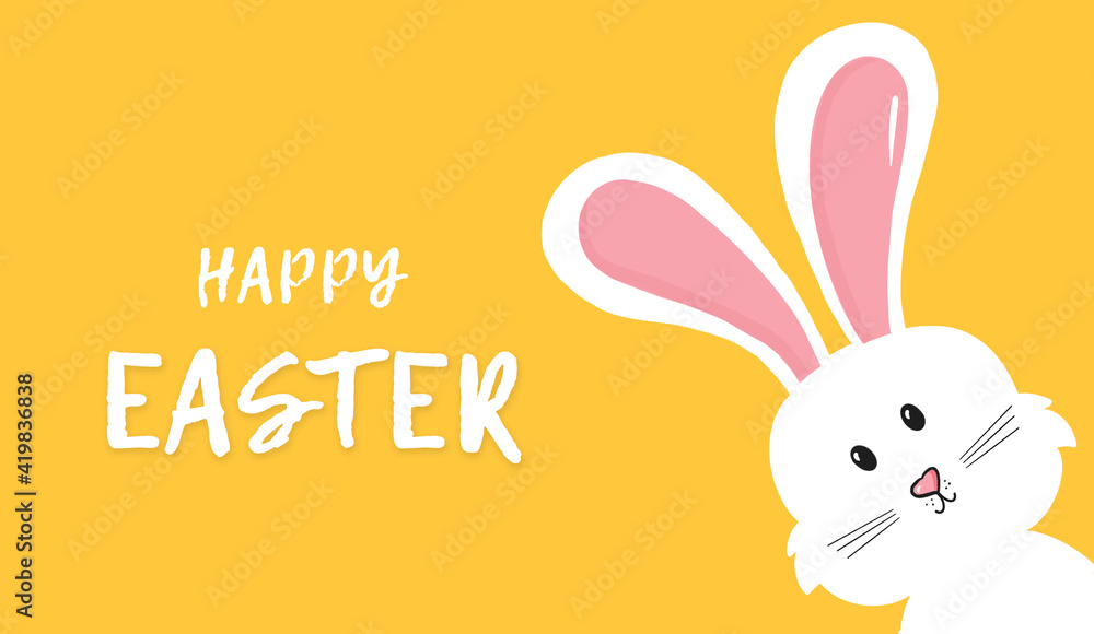 Happy Easter rabbit, easter bunny greeting card illustration Happy Easter rabbit, easter bunny greeting card illustration