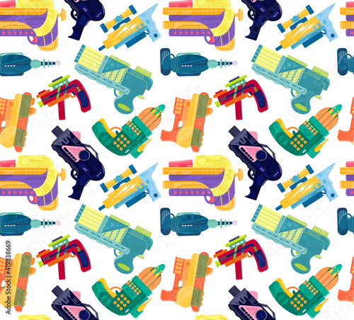 Pattern with bright blasters on a white background
