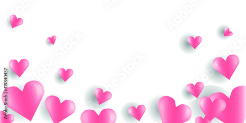 Blank greeting card layout with cute heart. Valentine's Day, Mothers Day, holidays and events, fathers day concept. Vector Illustration. 