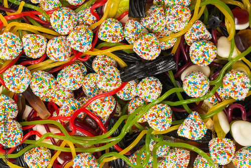 Tasty jelly sweets. Top view.