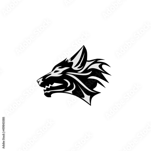 Vector illustration of tribal wolf 