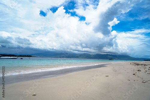 Small wave, Soft wave on sand beach for opening video, text space. white sand beach, Ocean Wave On Sandy Beach