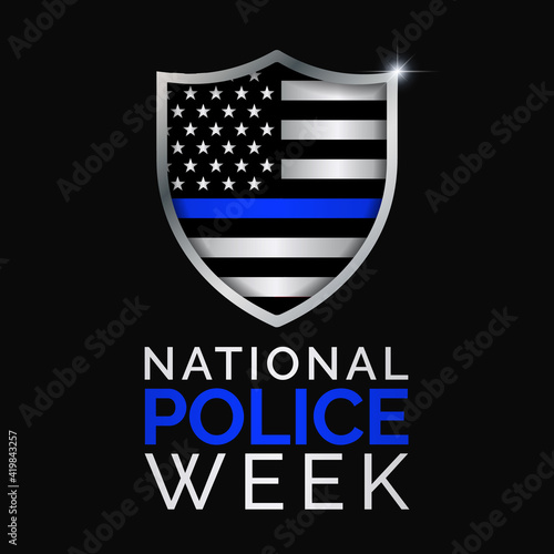 National Police week (NPW) is observed each year in May in United states that pays tribute to the local, state, and federal officers who have died or disabled, in the line of duty. vector art
