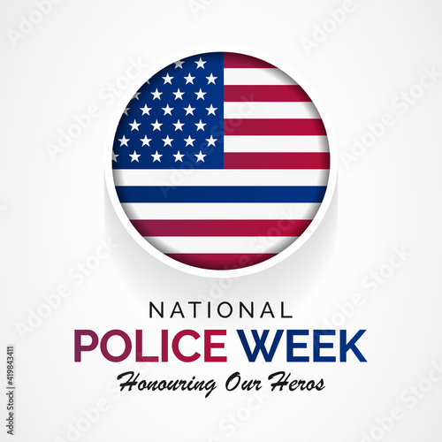 National Police week (NPW) is observed each year in May in United states that pays tribute to the local, state, and federal officers who have died or disabled, in the line of duty. vector art