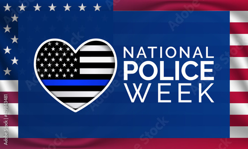 National Police week (NPW) is observed each year in May in United states that pays tribute to the local, state, and federal officers who have died or disabled, in the line of duty. vector art
