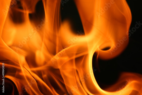 wood background is burning with fire
