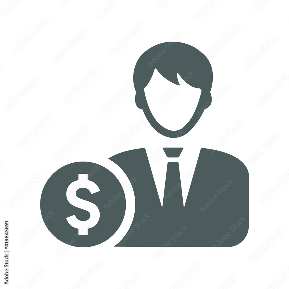 Businessman, Investor Icon. Gray version of vector. Businessman, Investor Icon. Gray version of vector.