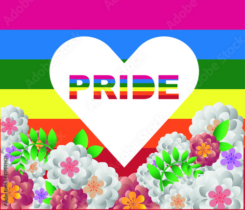 Pride moon poster vector design with line colorful rainbow text.  LGBT Pride for Lesbian Gay Bisexual and Transgender Design Element.