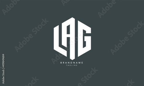 Alphabet letters Initials Monogram logo LAG, LA, AG