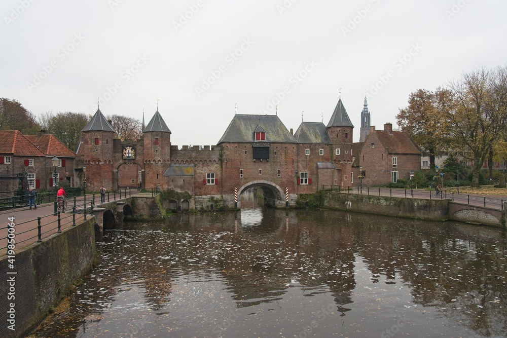 Amersfoort, Netherlands - 15 November 2019 :  Koppelpoort medieval gate in Amersfoort